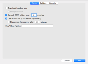 outlook 2016 imap problems on mac